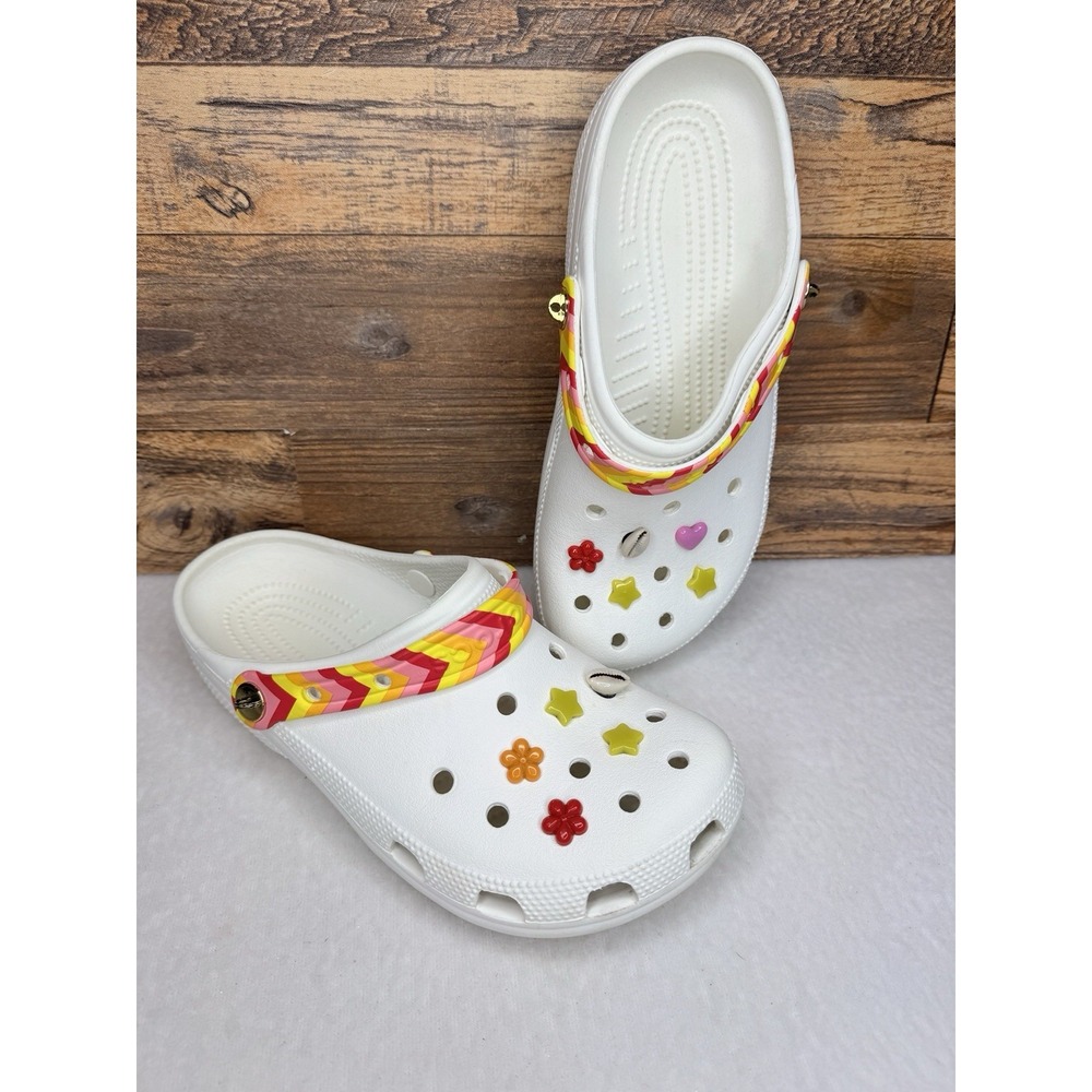 Crocs Classic Rainbow Festival Vibes Womens 9 Men's 7 Clogs Shoes Summer Spring